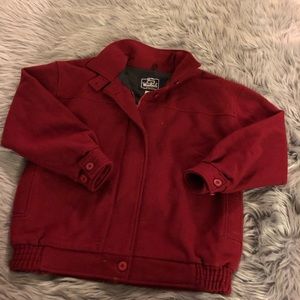 Vintage woolrich wool zip up jacket. Dark red